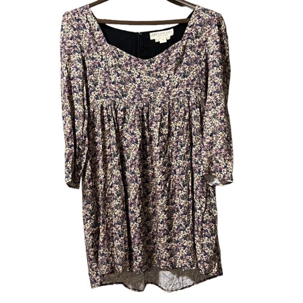 Saltwater Luxe Size Medium Dress Mini Tunic Cutout Flare Cottagecore Boho Floral